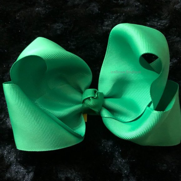 Hand Crafted Other - Green 6" Boutique Bow -kids- 4B2481 Handmade NWT Boutique